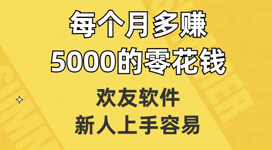 欢友软件,新人上手容易,每个月多赚5000的零花钱【揭秘】-无痕资源库