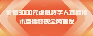 价值3000元虚拟数字人直播技术直播变现全网首发【揭秘】-无痕资源库