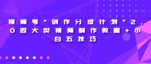 视频号“创作分成计划”2.0四大类视频制作教程+小白五技巧【揭秘】-无痕资源库