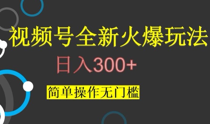 视频号最新爆火玩法，日入300+，简单操作无门槛【揭秘】-无痕资源库