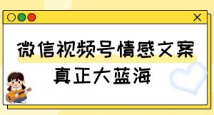 视频号情感文案，真正大蓝海，简单操作，新手小白轻松上手（教程+素材）【揭秘】-无痕资源库