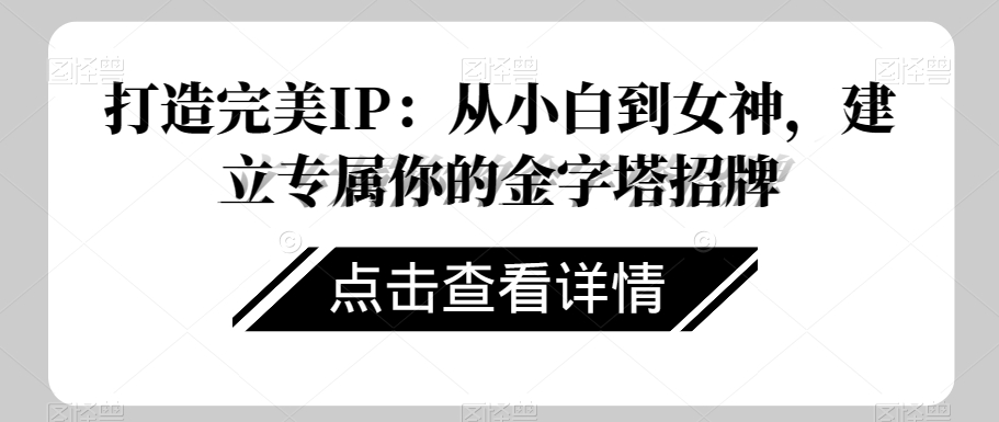 打造完美IP：从小白到女神，建立专属你的金字塔招牌-无痕资源库