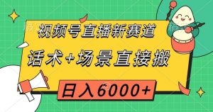 视频号直播新赛道，话术+场景直接搬，日入6000+【揭秘】-无痕资源库