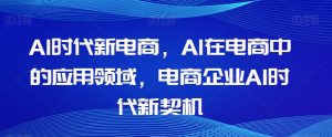 Al时代新电商，Al在电商中的应用领域，电商企业AI时代新契机-无痕资源库