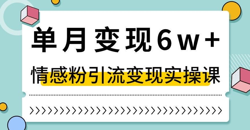 单月变现6W+，抖音情感粉引流变现实操课，小白可做，轻松上手，独家赛道【揭秘】-无痕资源库