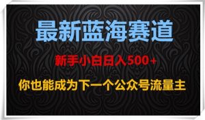 最新蓝海赛道，新手小白日入500+，你也能成为下一个公众号流量主【揭秘】-无痕资源库