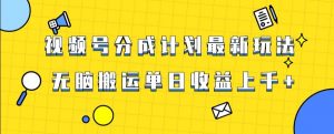 视频号最新爆火赛道玩法，只需无脑搬运，轻松过原创，单日收益上千【揭秘】-无痕资源库