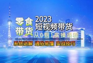 2023短视频带货-零食赛道，从0-1实操课程，系统讲解实战技巧-无痕资源库