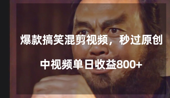 爆款搞笑混剪视频，百分百过原创，单日中视频播放收益800+【揭秘】-无痕资源库