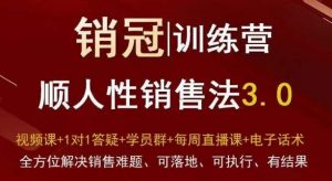 爆款!销冠训练营3.0之顺人性销售法,全方位解决销售难题、可落地、可执行、有结果-无痕资源库