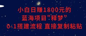 小白能日赚1800元的蓝海项目”释梦”0-1搭建流程可直接复制粘贴长期做【揭秘】-无痕资源库