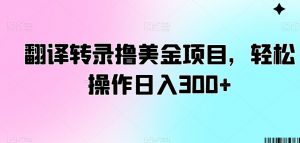 翻译转录撸美金项目,轻松操作日入300+【揭秘】-无痕资源库