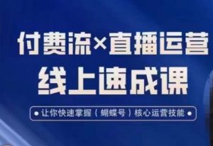 视频号付费流实操课程，付费流✖️直播运营速成课，让你快速掌握视频号核心运营技能-无痕资源库