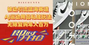被动引流蓝海赛道，AJ运动用品私域玩法，无限复购年入百万【揭秘】-无痕资源库