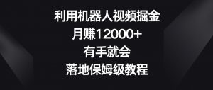 利用机器人视频掘金,月赚12000+,有手就会,落地保姆级教程【揭秘】-无痕资源库