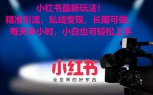 小红书最新玩法!精准引流,私域变现,长期可做,每天半小时,小白也可轻松上手【揭秘】-无痕资源库