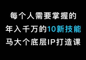 马大个的IP底层逻辑课，​每个人需要掌握的年入千万的10新技能，约会底层IP打造方法！-无痕资源库