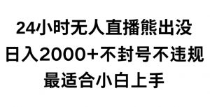 快手24小时无人直播熊出没，不封直播间，不违规，日入2000+，最适合小白上手，保姆式教学【揭秘】-无痕资源库
