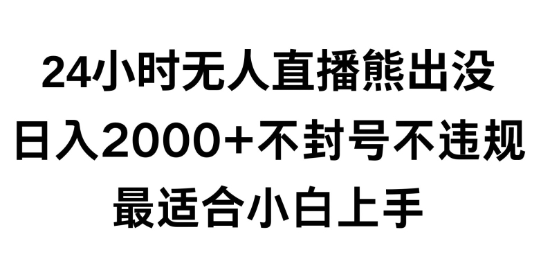 快手24小时无人直播熊出没，不封直播间，不违规，日入2000+，最适合小白上手，保姆式教学【揭秘】-无痕资源库