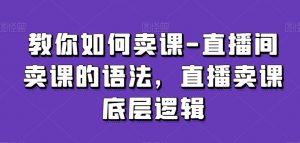 教你如何卖课-直播间卖课的语法，直播卖课底层逻辑-无痕资源库
