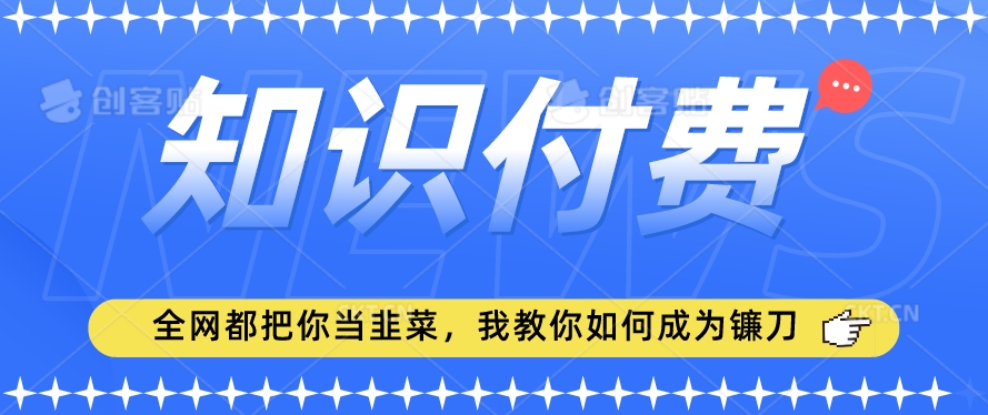 2024最新知识付费项目，小白也能轻松入局，全网都在教你做项目，我教你做镰刀【揭秘】-无痕资源库