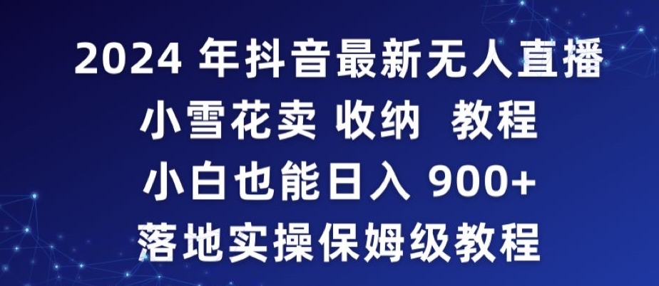 2024年抖音最新无人直播小雪花卖收纳教程，小白也能日入900+落地实操保姆级教程【揭秘】-无痕资源库