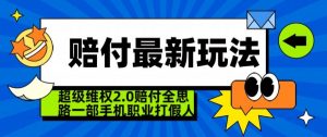 超级维权2.0全新玩法，2024赔付全思路职业打假一部手机搞定【仅揭秘】-无痕资源库