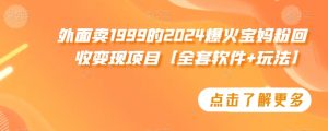 外面卖1999的2024爆火宝妈粉回收变现项目【全套软件+玩法】【揭秘】-无痕资源库