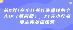 从0到1在小红书打造赚钱的个人IP(第四期),21天小红书博主实战训练营-无痕资源库