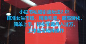 小红书私域引流玩法2.0！瞄准女生市场，精准引流，超高转化，简单上手【揭秘】-无痕资源库