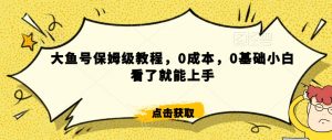 怎么样靠阿里大厂撸金,背靠大厂日入2000+,大鱼号保姆级教程,0成本,0基础小白看了就能上手【揭秘】-无痕资源库