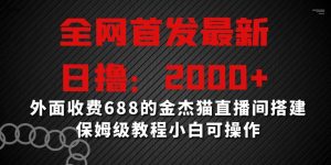 全网首发最新，日撸2000+，外面收费688的金杰猫直播间搭建，保姆级教程小白可操作【揭秘】-无痕资源库