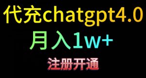 代充chatgpt4，日入500+，精准引流，暴力变现【揭秘】-无痕资源库