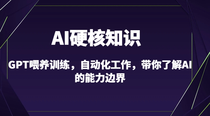 AI硬核知识-GPT喂养训练，自动化工作，带你了解AI的能力边界（10节课）-无痕资源库