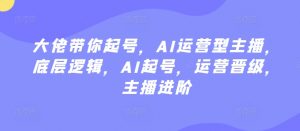 大佬带你起号，AI运营型主播，底层逻辑，AI起号，运营晋级，主播进阶-无痕资源库