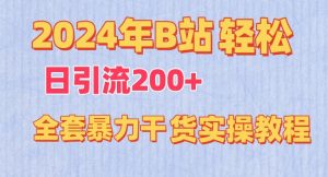 2024年B站轻松日引流200+的全套暴力干货实操教程【揭秘】-无痕资源库