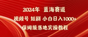 2024年视频号短剧新玩法小白日入1000+保姆级落地实操教程【揭秘】-无痕资源库