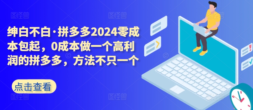 拼多多2024零成本包起,0成本做一个高利润的拼多多,方法不只一个-无痕资源库