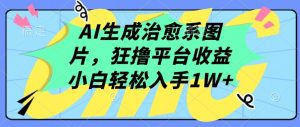 AI生成治愈系图片，狂撸平台收益，小白轻松入手1W+【揭秘】-无痕资源库