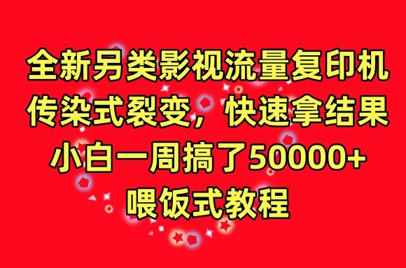 全新另类影视流量复印机，传染式裂变，快速拿结果，小白一周搞了50000+，喂饭式教程【揭秘】-无痕资源库