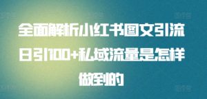 全面解析小红书图文引流日引100+私域流量是怎样做到的【揭秘】-无痕资源库