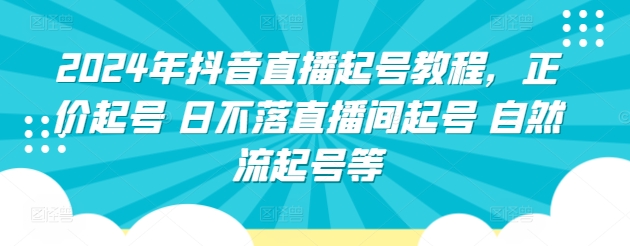 2024年抖音直播起号教程，正价起号 日不落直播间起号 自然流起号等-无痕资源库
