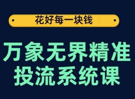 万象无界精准投流系统课,从关键词到推荐,从万象台到达摩盘,从底层原理到实操步骤-无痕资源库