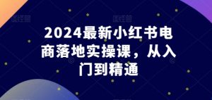 2024最新小红书电商落地实操课，从入门到精通-无痕资源库
