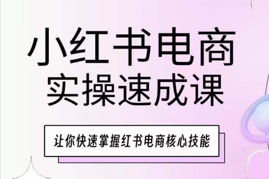 小红书电商实操速成课，让你快速掌握红书电商核心技能-无痕资源库