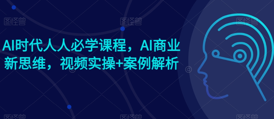 AI时代人人必学课程，AI商业新思维，视频实操+案例解析【赠AI商业爆款案例】-无痕资源库