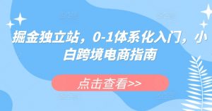 掘金独立站，0-1体系化入门，小白跨境电商指南-无痕资源库