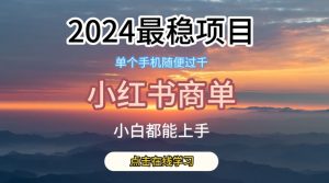 2024最稳蓝海项目,小红书商单项目,没有之一【揭秘】-无痕资源库