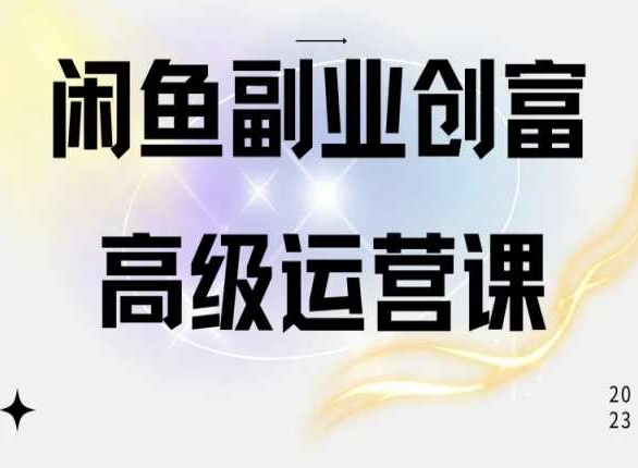 闲鱼电商运营高级课程，一部手机学会闲鱼开店赚钱-无痕资源库