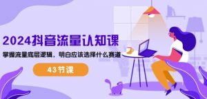 2024抖音流量认知课：掌握流量底层逻辑，明白应该选择什么赛道 (43节课)-无痕资源库